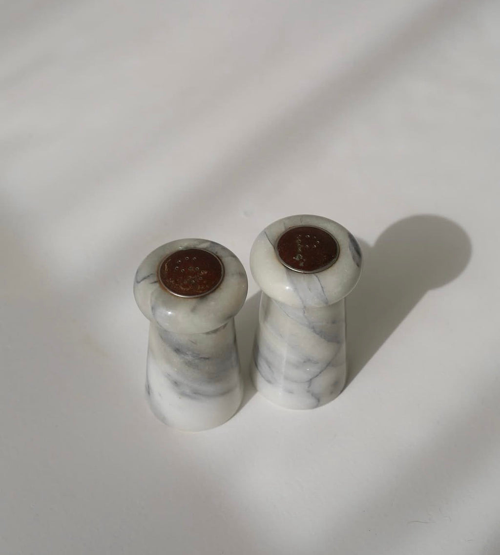 Vintage Marble Salt & Pepper Shakers