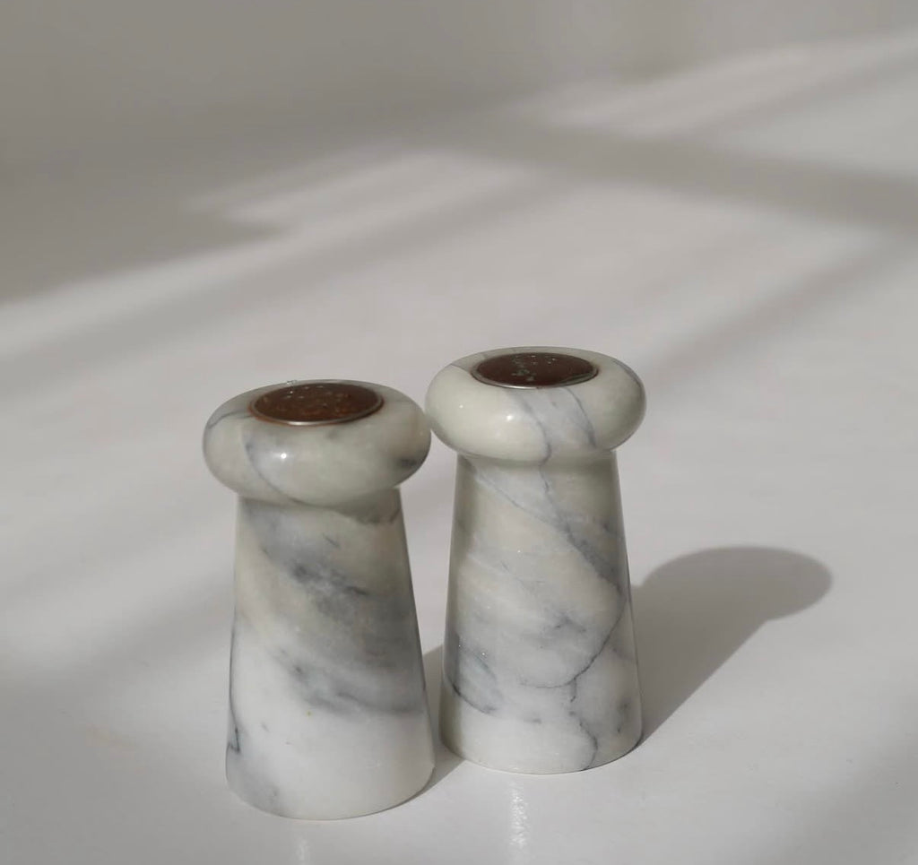 Vintage Marble Salt & Pepper Shakers