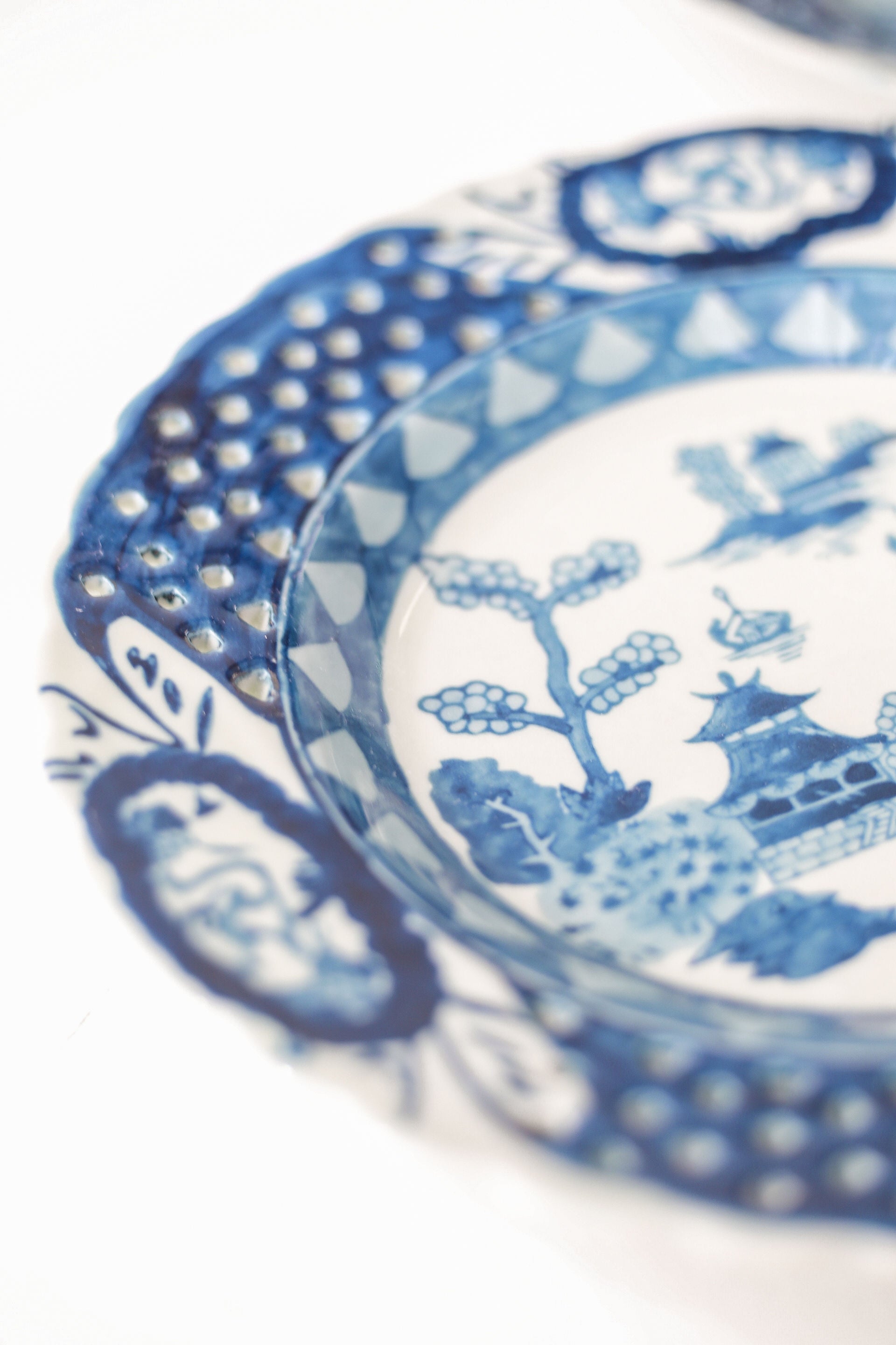 Blue & White Transferware Ironstone Plate